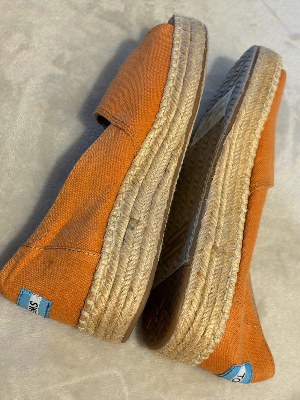 TOMS Orange Espadrille Slip-On Shoes